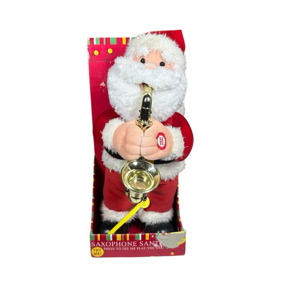 Saxophone Santa Claus Animated Musical Christmas Plush 16" READ Not Working